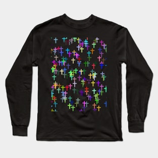 Jesus Cross Pattern Long Sleeve T-Shirt